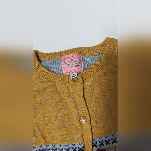 Souris Mini 2 Piece Girls Outfit, Size 5-6 Sweater/Pants, Fair Isle Pattern - Picture 9 of 12